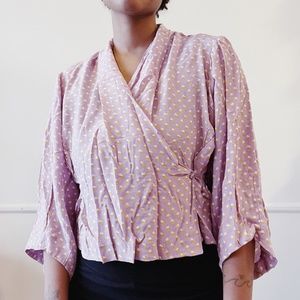 H&M lavender printed wrap top